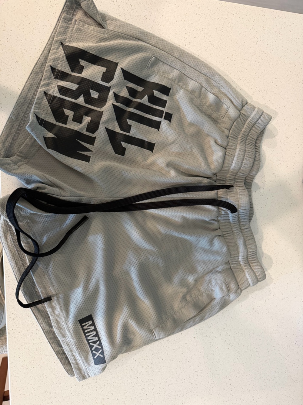 Kill Crew Gray Athletic Mesh Shorts with Black Drawstring